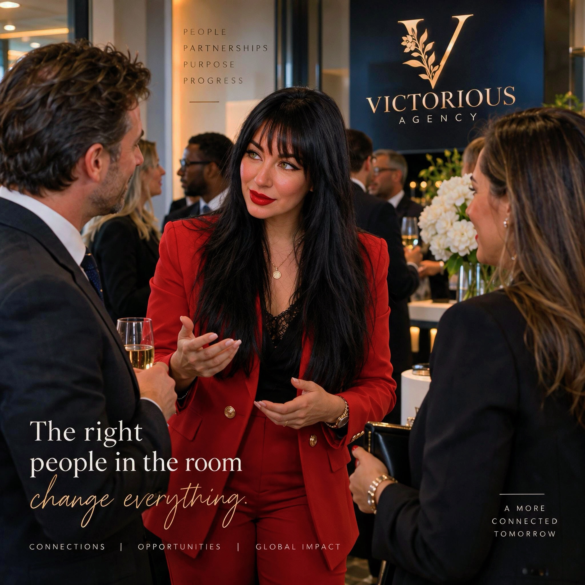 Victoria Beale in conversation with corporate guests